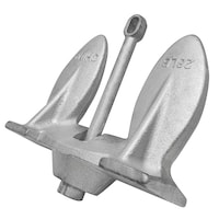 Leopard Cast Iron Navy Anchor, Silver Painted, 28-lb