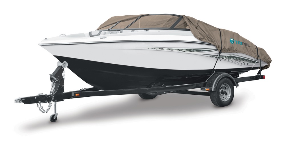 TRIPEL Waterproof Fabric Boat Cover, UV Protection, 12ft 14ft