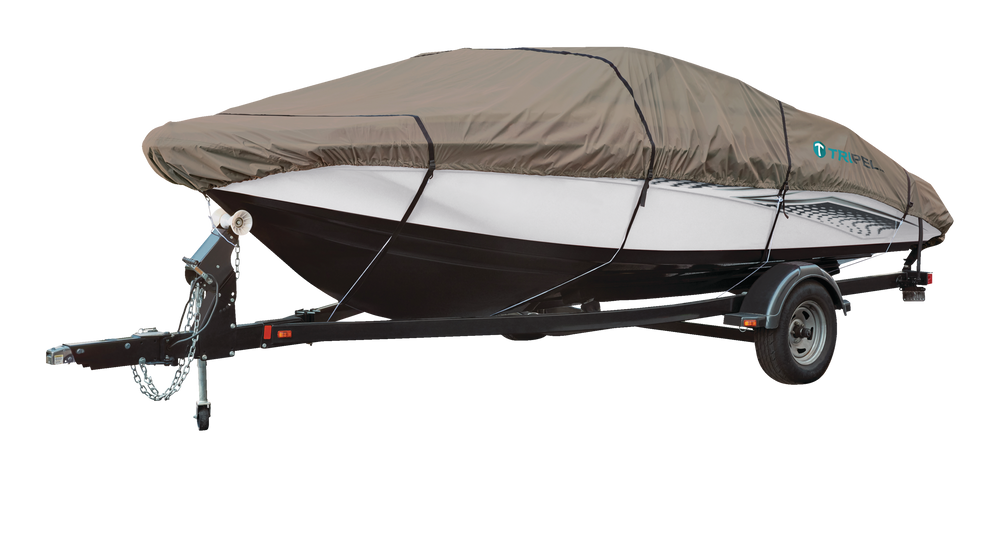TRIPEL Waterproof Fabric Boat Cover, UV Protection, 12ft 14ft