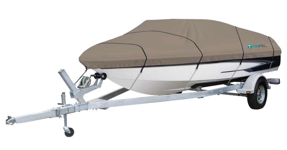 TRIPEL Waterproof Fabric Boat Cover, UV Protection, 17ft19ft