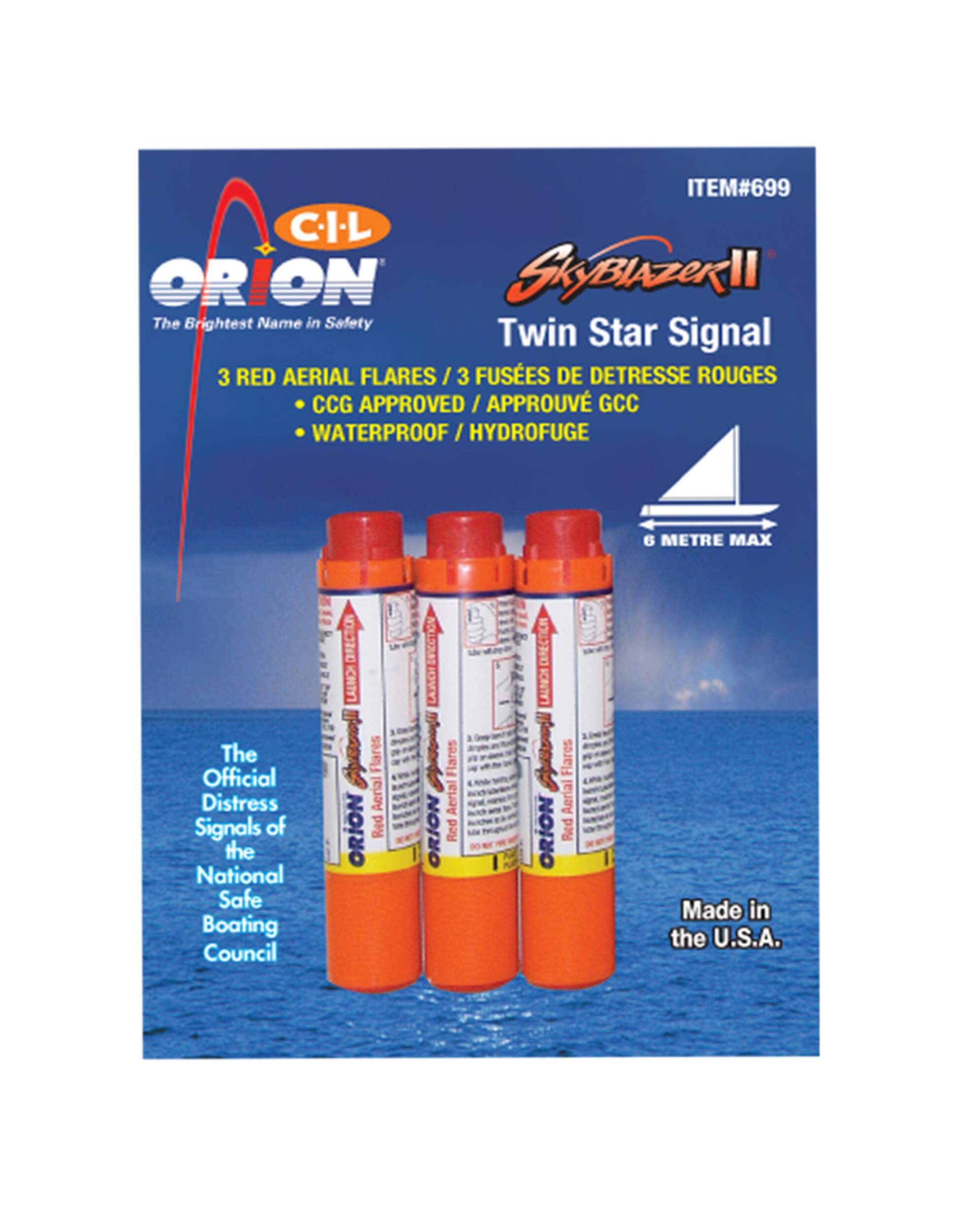 Orion CIL Marine Aerial / Twin Star Signal Flares, 3pk Red Canadian Tire