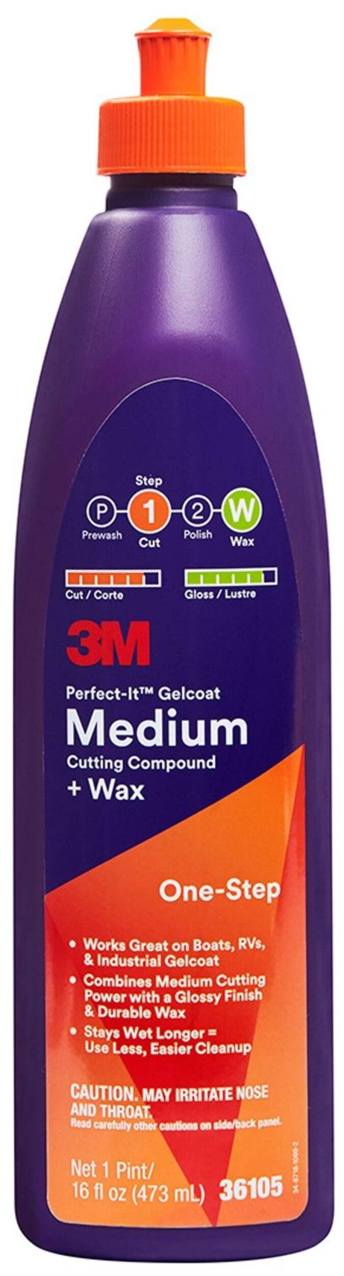 3M Perfect It Gelcoat Medium Cutting Polish and Wax, 473-ml Front_Flat