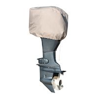 Invincible Marine Outboard Motor Cover, Grey, 15-25 HP Front_Three_Fourths_Angled_Right