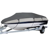 Classic Accessories Orion Deluxe Water Resistant Boat Covers, Grey, 20-22 ft Front_Three_Fourths_Angled_Left