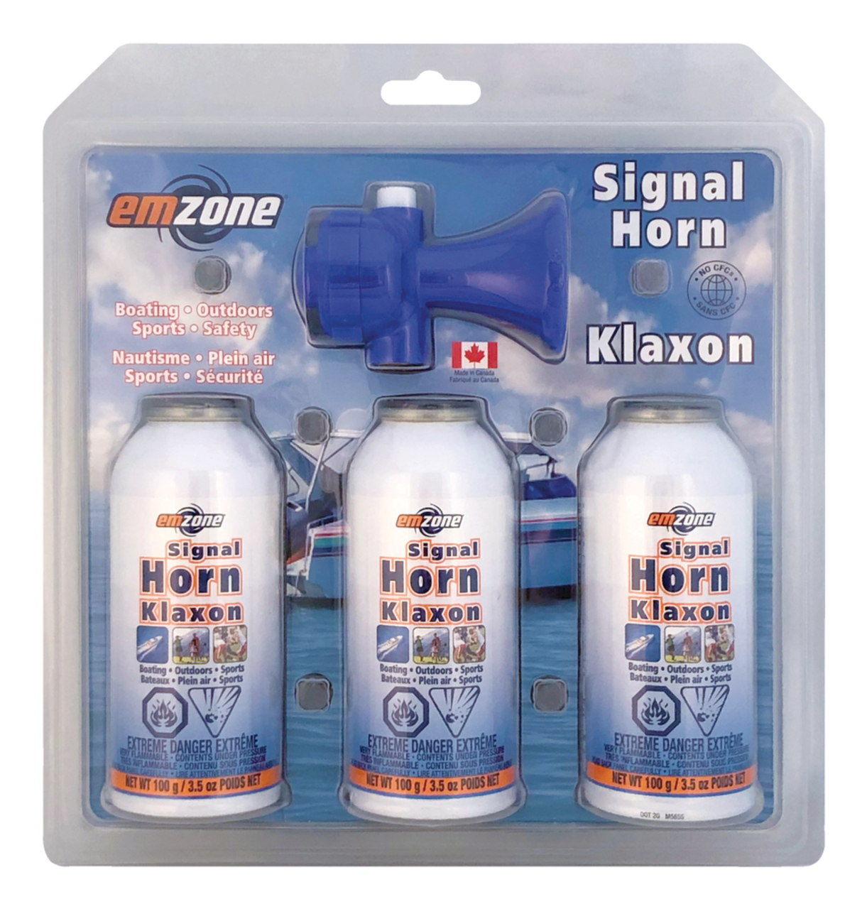 Emzone Signal Air Horn, 3-pk, 100-g
