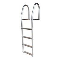 Dock Edge Dolphin™ 4-Step Aluminum Dock Ladder, Grey, 51.5-in L x 14-in W Front_Angled_Left