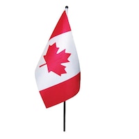 Small Boat Canada Flag with 14-in Plastic Pole, 5 x 10-in Front_Elevated