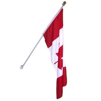 Flags Unlimited Steel Spinning Flagpole Kit with Canadian Flag, 6-ft