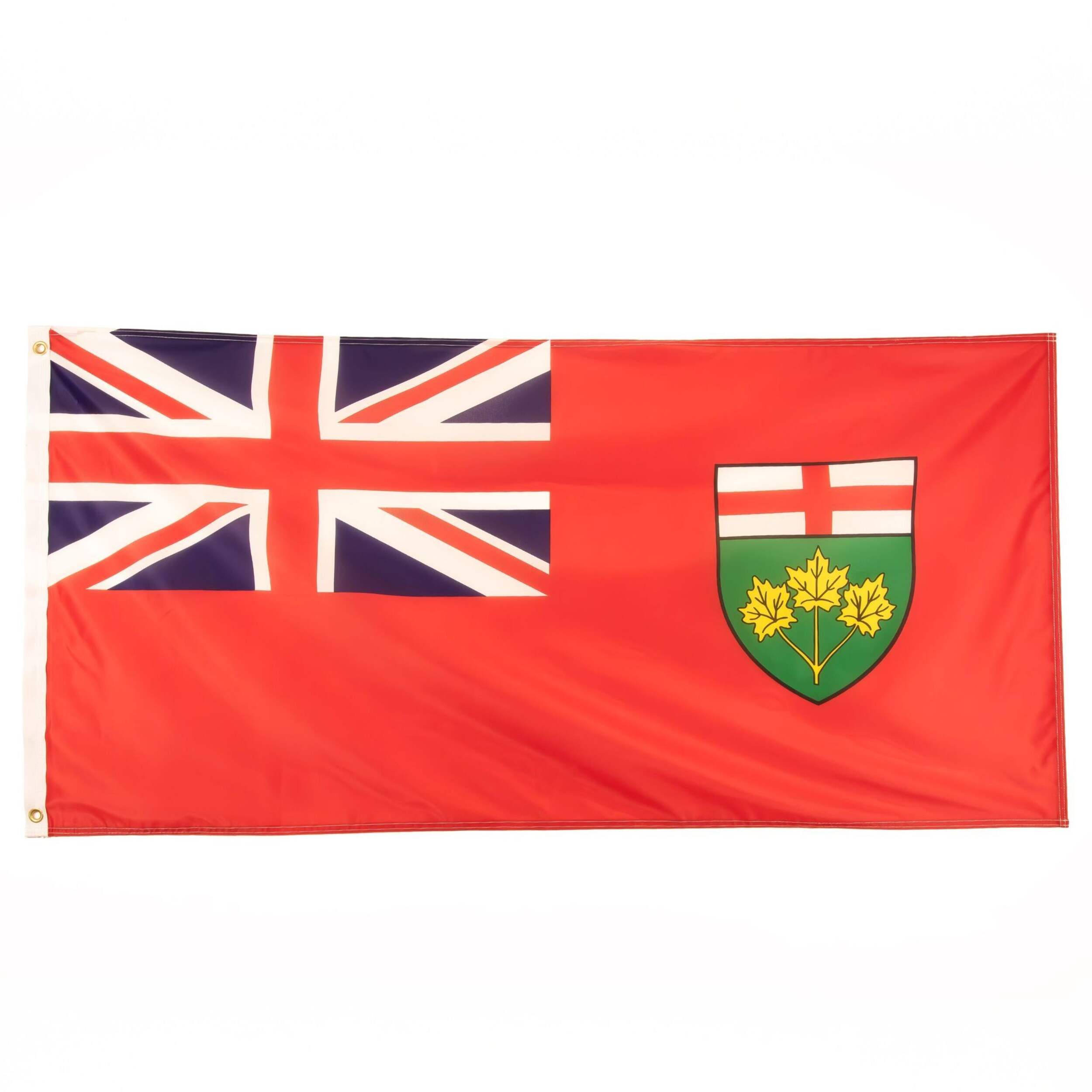 Ontario Provincial Flag with 2 Brass Grommets, 27-in x 54-in Front_Flat