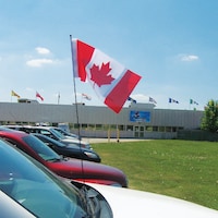 Polyester Canadian Aerial Flag 10-in x 5-in Side_Right