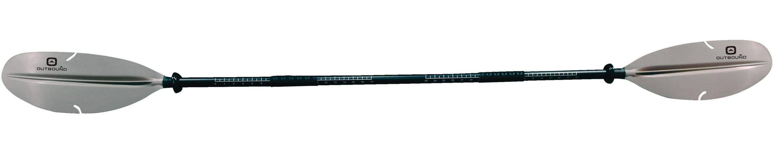 Outbound Aluminum Angler Kayak Paddle, Lightweight, Grey, 86.5-in Front_Elevated