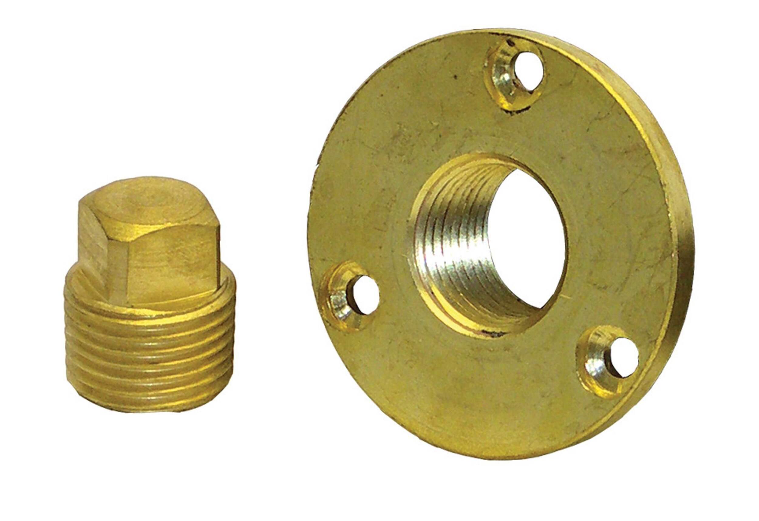 Invincible Marine Brass 2-in Garboard Transom Drain Plug Kit, Composite_or_Mixed