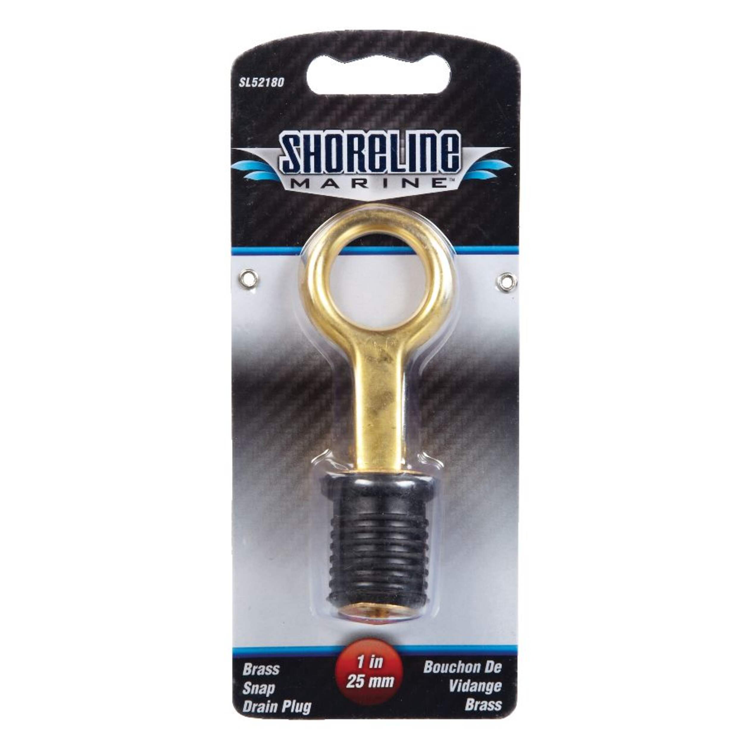 Invincible Marine Brass Snap Boat Drain Plug, 1-in Front_Flat