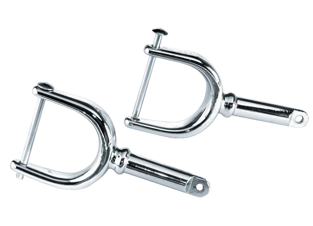 Chrome Zamak Oarlock Horns to Secure Oars to Kayak or Canoe, 2pk
