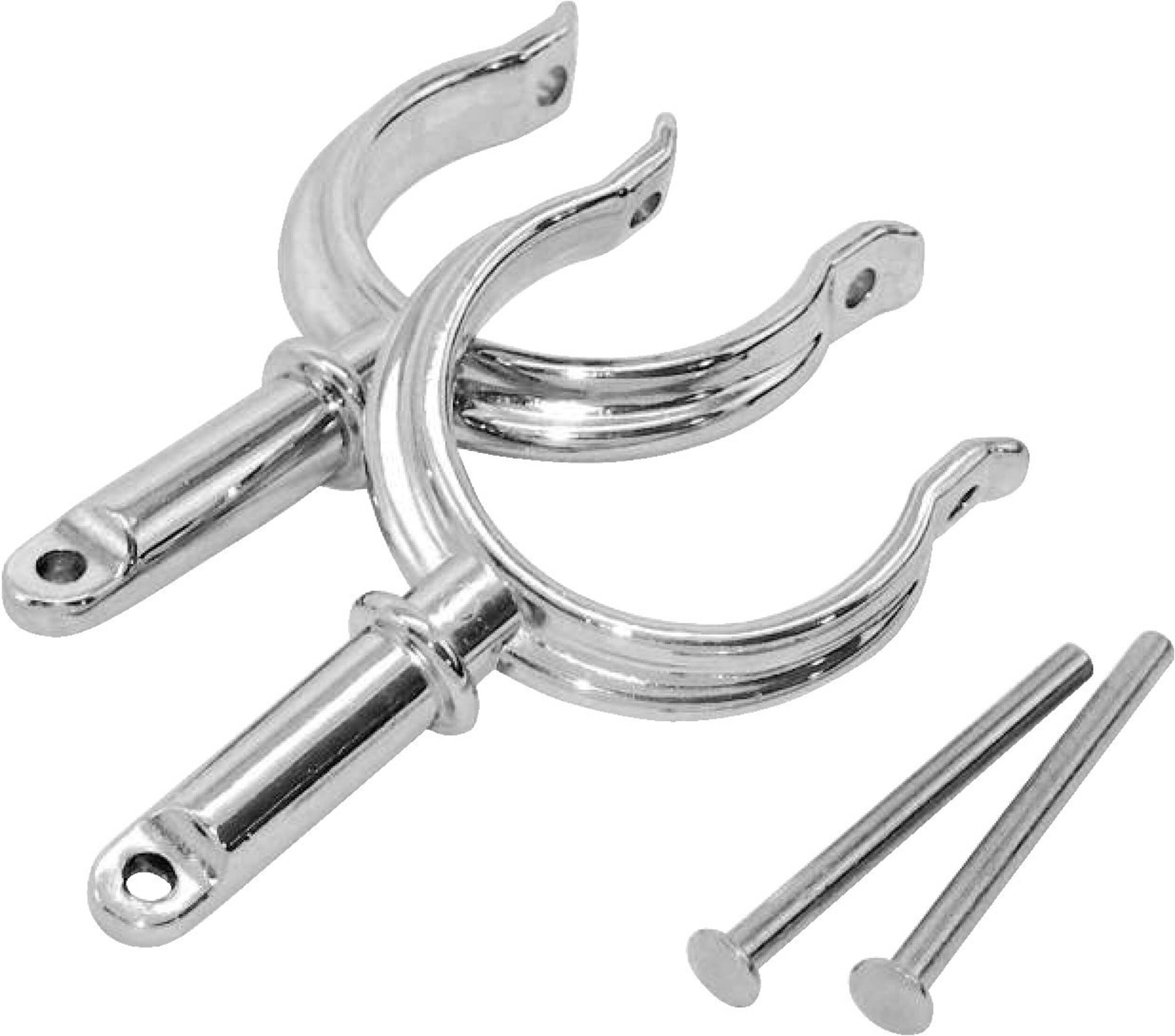 Chrome Zamak Oarlock Horns to Secure Oars to Kayak or Canoe, 2pk