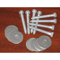 Dock Edge Galvanized Steel Lag Bolts, 8-pk, Grey, 3/8-in Composite_or_Mixed