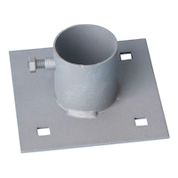 Dock Edge Stationary Galvanized Metal Dock Base Plate Hardware, 1/8-in Front_Angled_Left