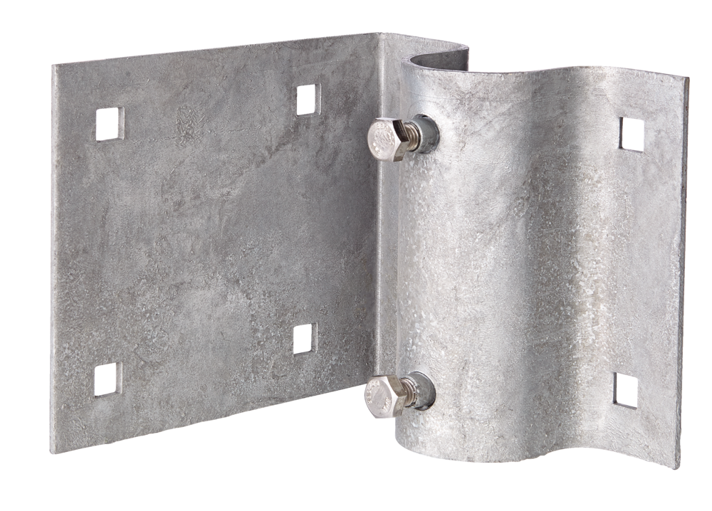 Dock Edge Stationary Galvanized Metal Dock Inside Corner Leg Holder, 1/