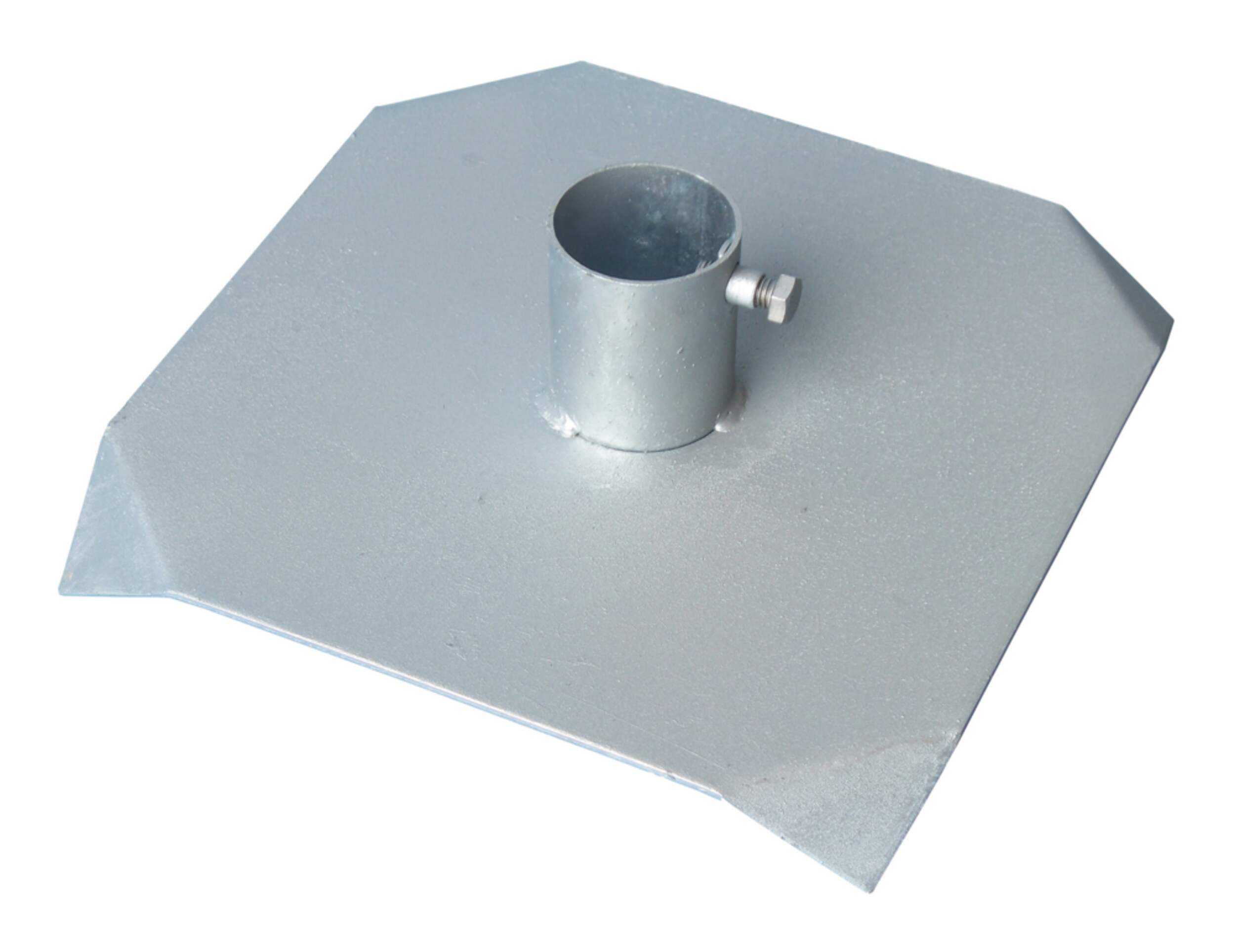 Dock Edge Stationary Galvanized Metal Dock Mud Pad / Hardware, 1/8-in Front_Angled_Left