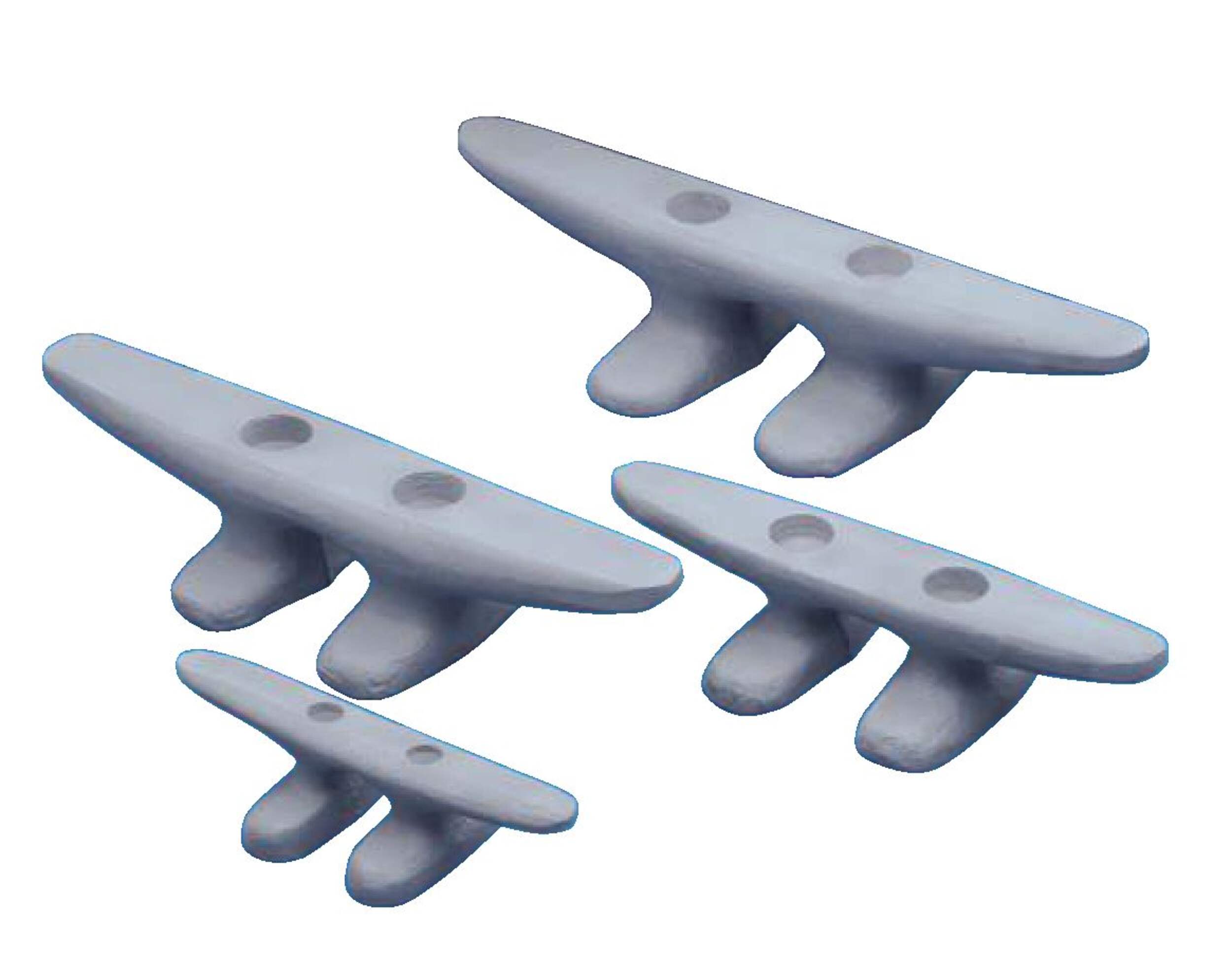 Aluminum Open Base Dock Cleat, Beige, 6-in Front_Angled_Left