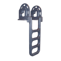 Dock Edge 4-Step Roto-Moulded Flip-Up Boat Ladder, Grey