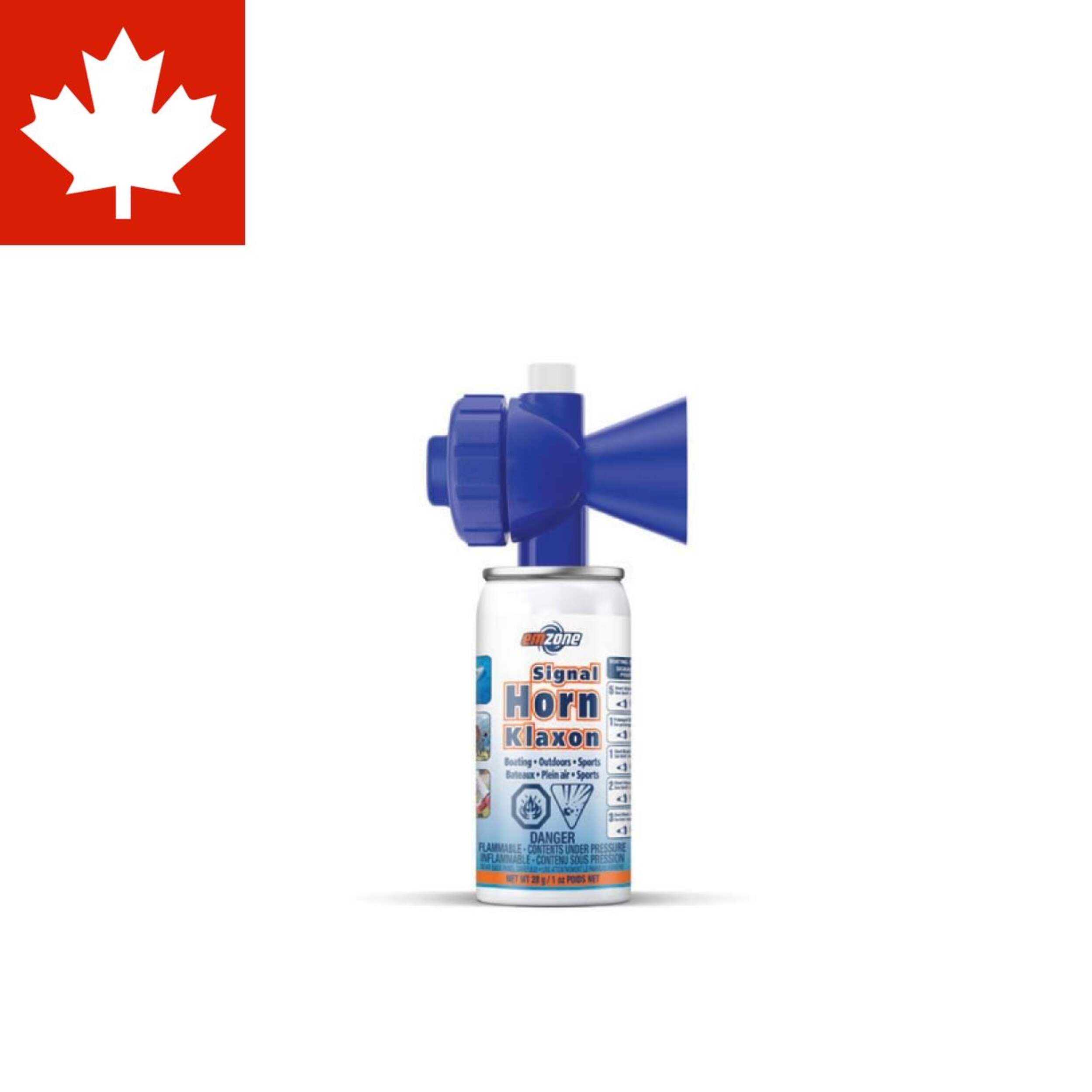 Emzone Small Marine Boat Safety Signal Air Horn , 28-g Front_Flat