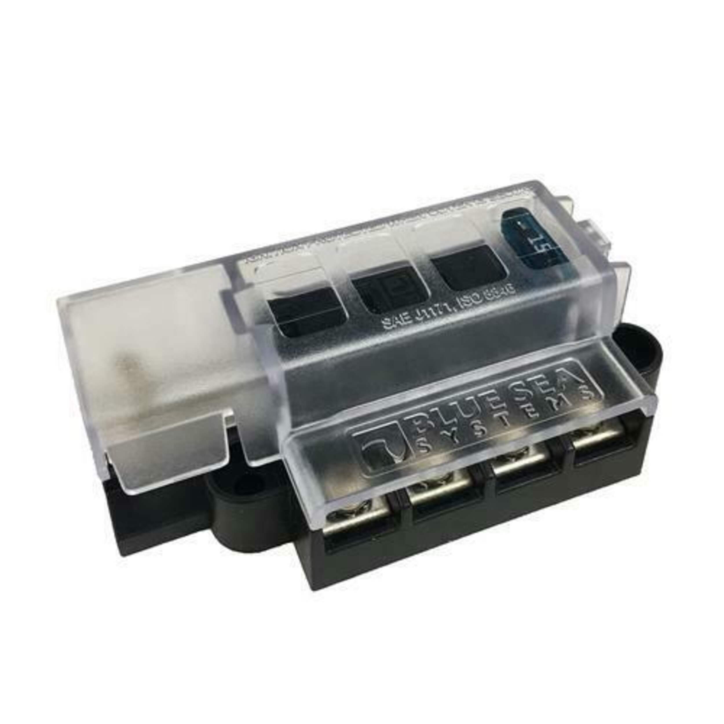 Bloc-fusibles ATO/ATC avec lame Attwood Blue Sea Systems, plastique, noir Front_Angled_Right