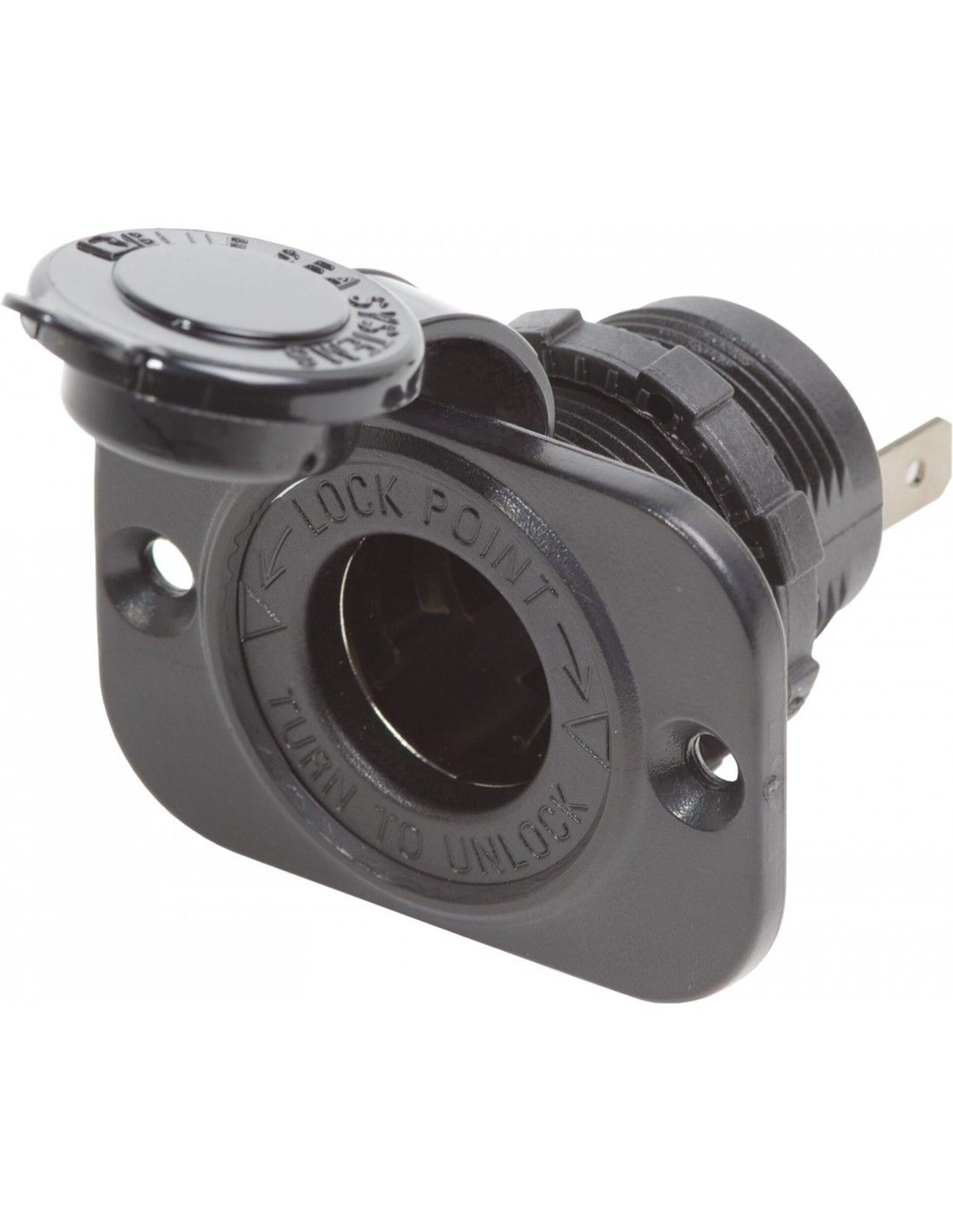 Attwood Blue Sea Systems Dash Socket 12v DC, Plastic, Black Front_Angled_Left