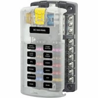 Attwood Blue Sea Systems Circuit Fuse Block with Bus & Cover Front_Angled_Left