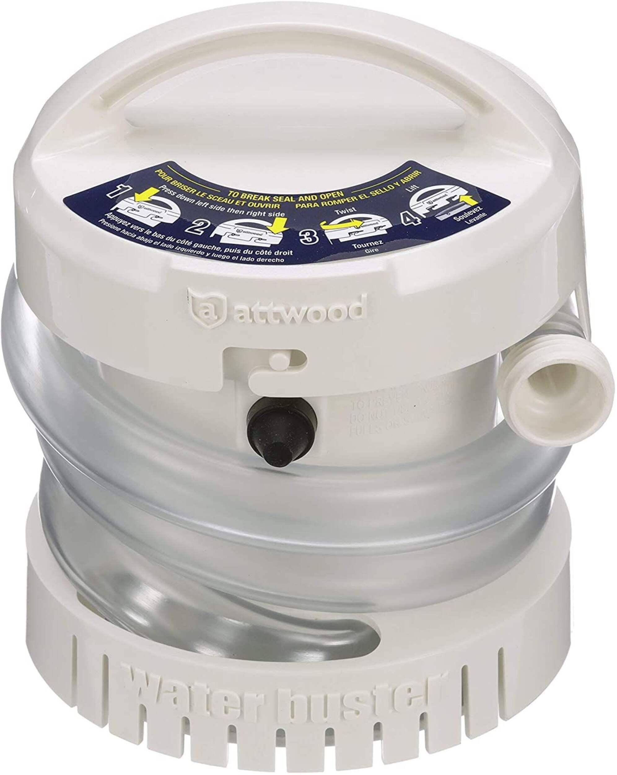 Attwood WaterBuster 200GPH Portable Power Pump, Front_Elevated