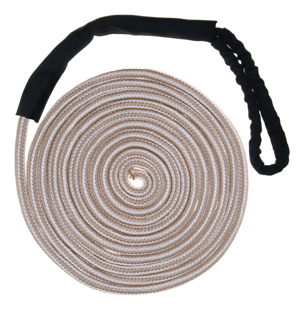 Blueline Mooring Boat Line with Chafe Guard, White, 5/8in x 25ft