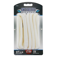 Blueline Premium Nylon Double Braided Dock Line/Rope, White, Assorted Sizes