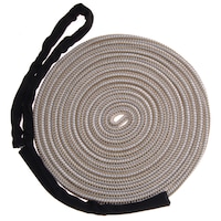 Blueline Mooring Nylon Dock Line/Rope, with Chafe Guard, White, 1/2-in x 25-ft
