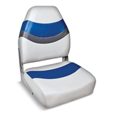 Siège de bateau pliable en vinyle à dossier haut de qualité marine Leopard, 22 po H x 17 po la x 15 po P Front_Angled_Right