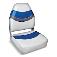 Leopard Marine Grade Vinyl High-Back Folding Boat Seat Front_Angled_Right