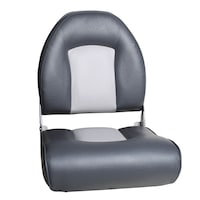 Siège de bateau pliable en vinyle modèle ergonomique de qualité marine Leopard, 21,5 po H x 17,5 po la x 15,0 po P Front_Angled_Right