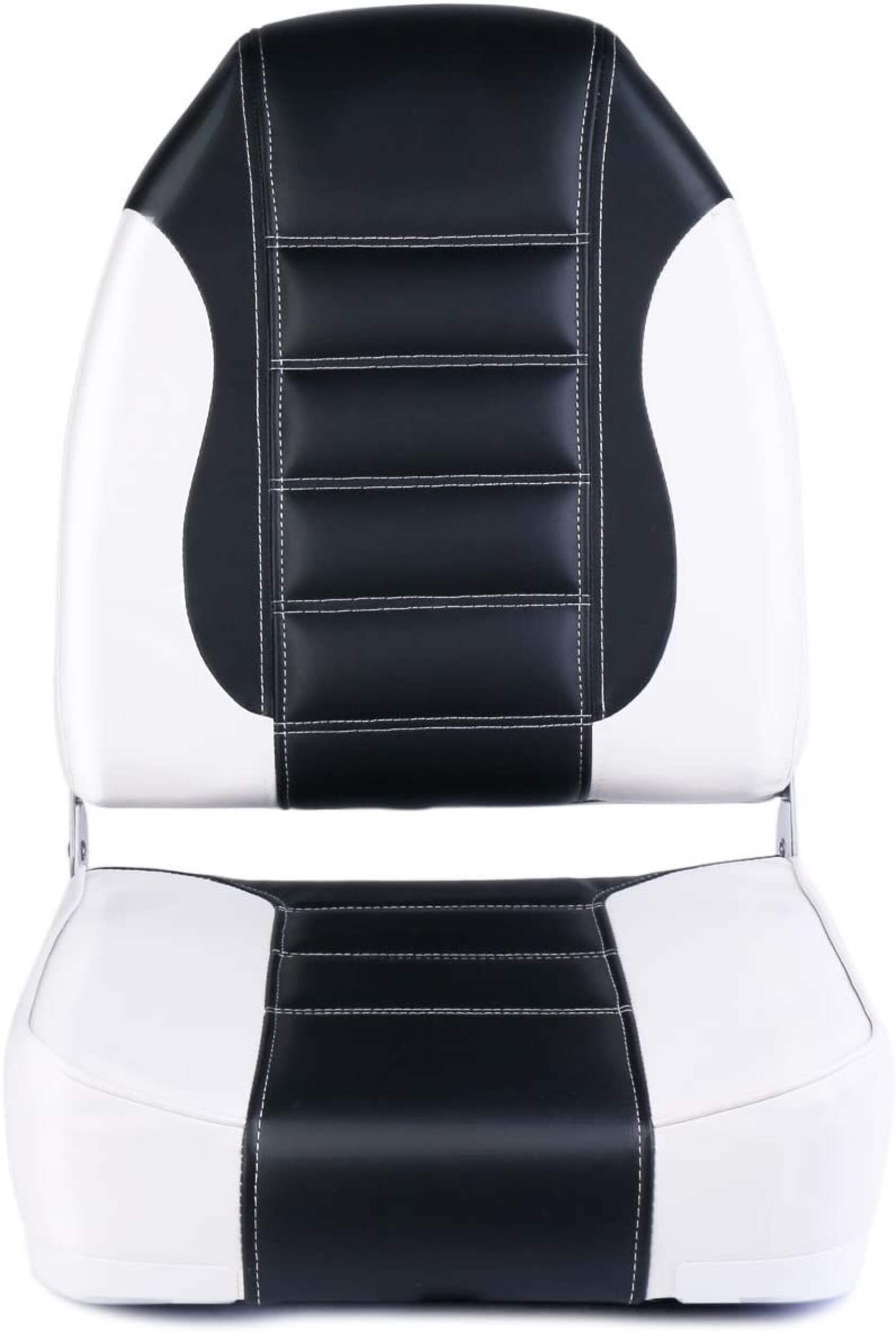 Siège de bateau pliable en vinyle à dossier haut de qualité marine Leopard, 23 1/2 po H x 16 3/4 po la x 15 1/2 po P Front_Flat