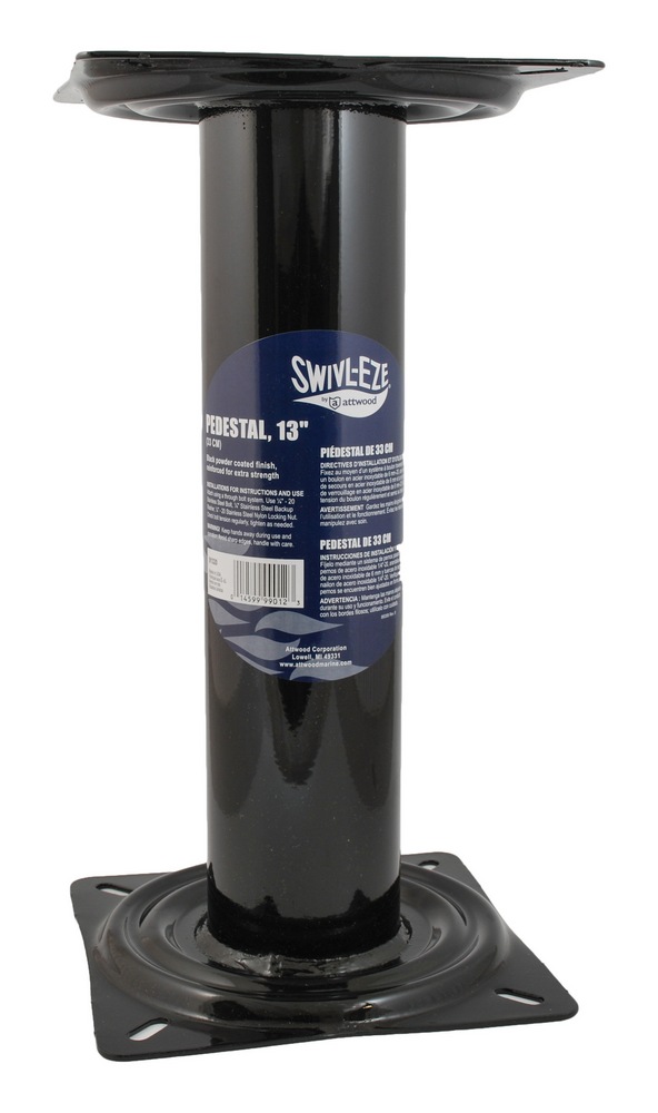 Leopard Economy Pedestals for Boat Seat, Black Powder Coated, 6.1in