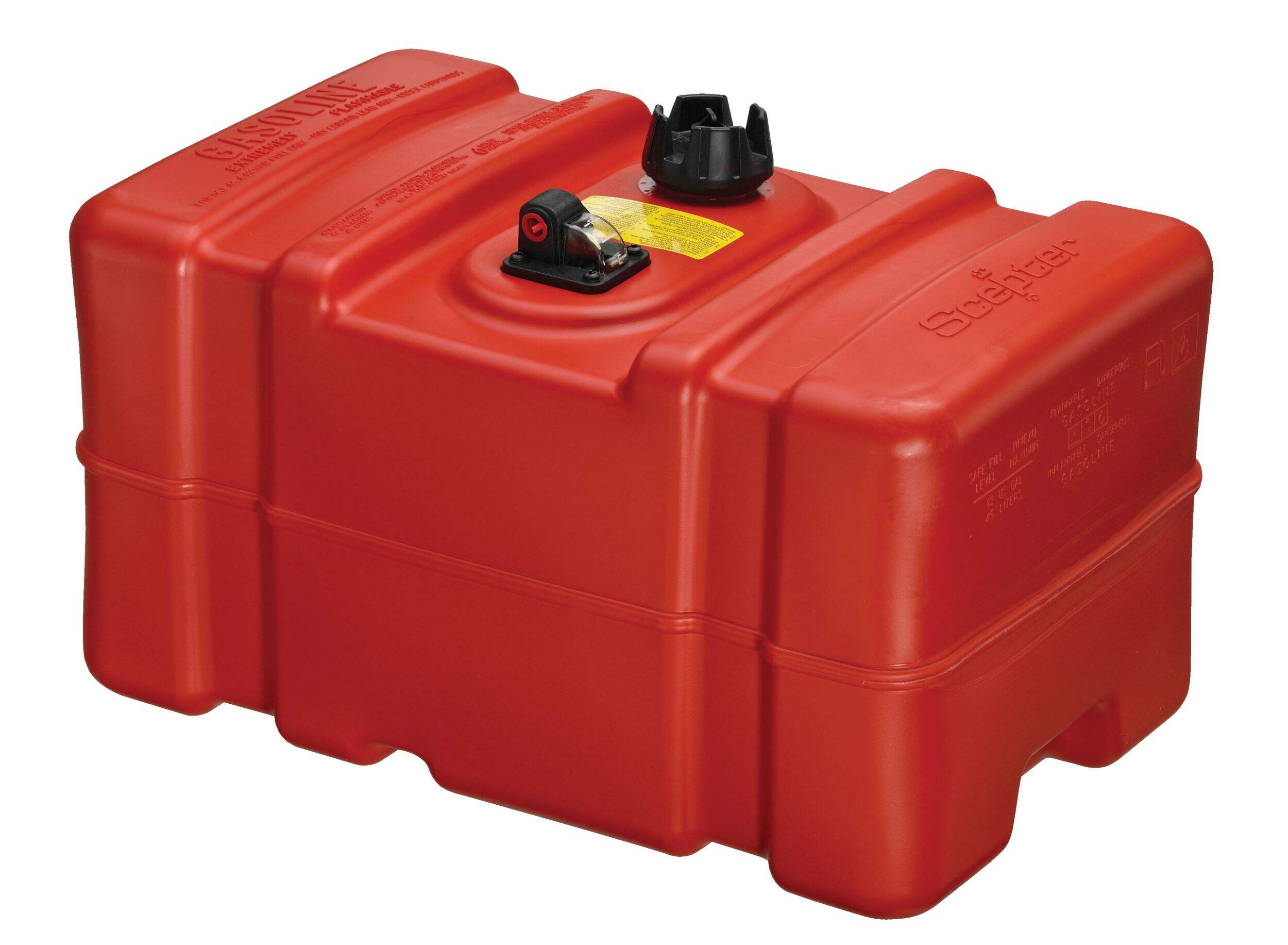 Réservoir à essence Scepter CSA pour bateau, rouge, 12 gal/45 L Front_Angled_Left