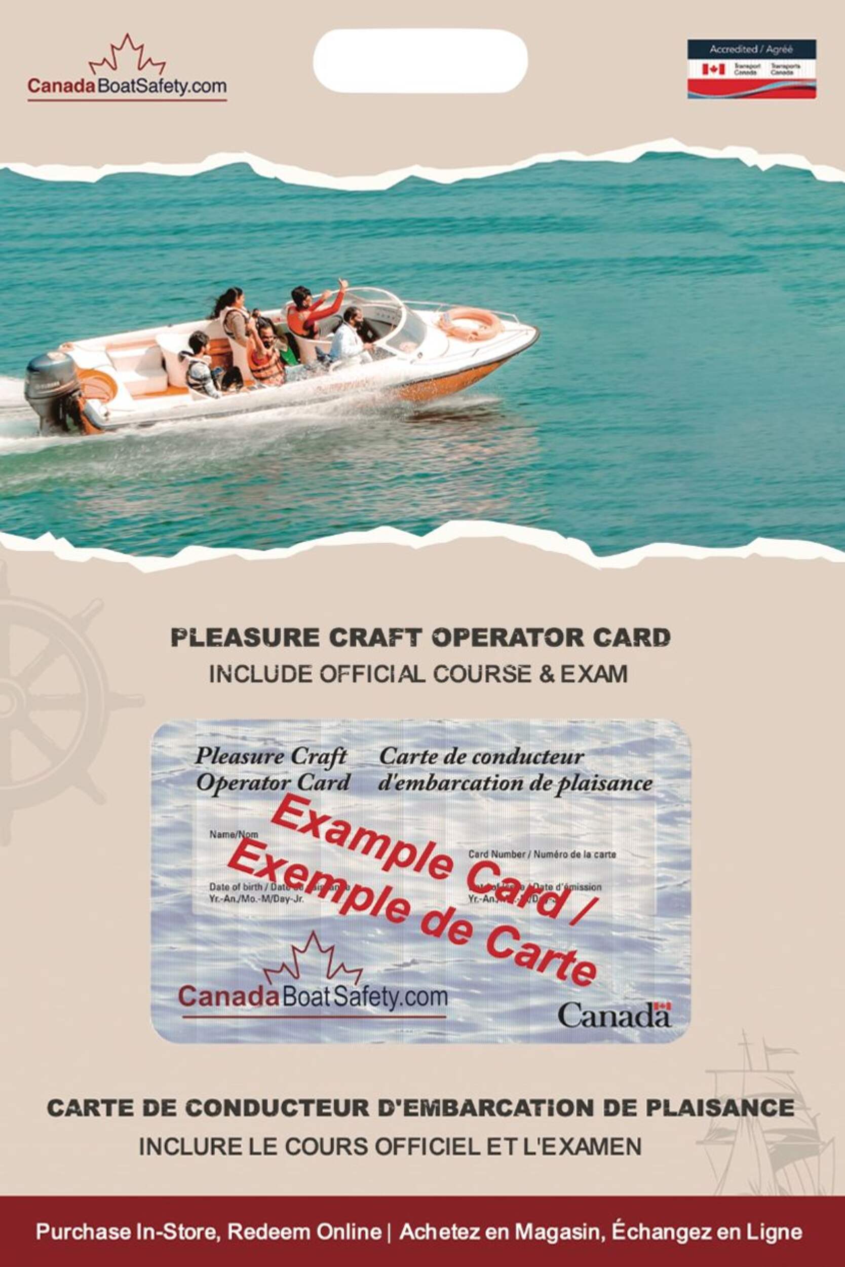 Carte prépayée d'examen de sécurité nautique au Canada Canadian Tire