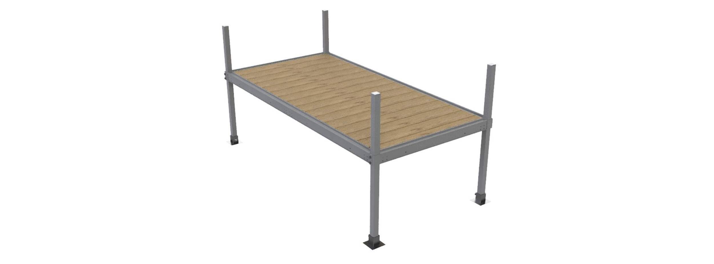 Dock Edge Floating and Stationary Dock Kit, DIY Kit with Easy Assembly Front_Angled_Right