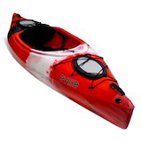 Evoke Muskoka 1-Person Sit-in Fishing Kayak, 10-ft, Red/Black/White Front_Three_Fourths_Angled_Right