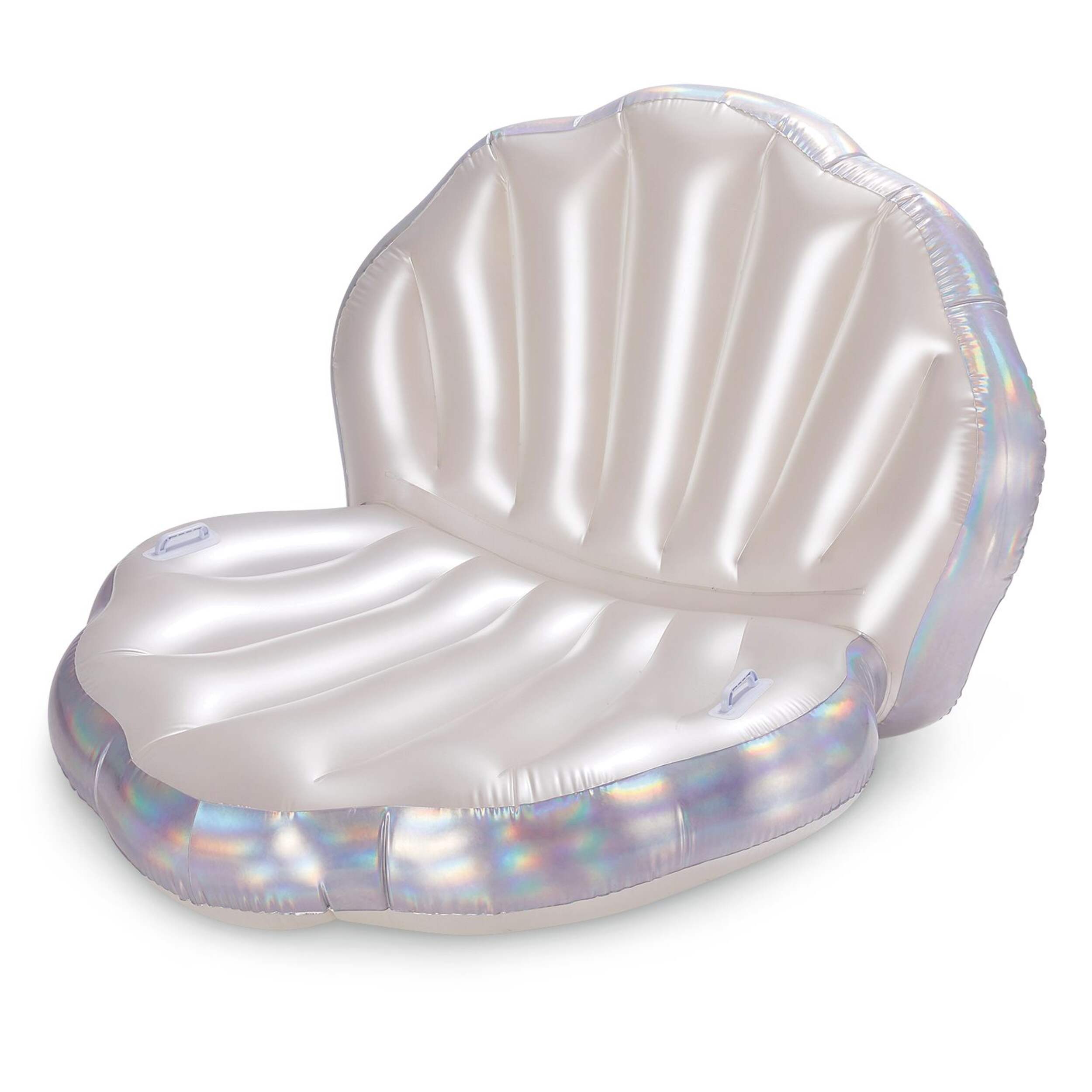 Clamshell Ride-On Lake Inflatable Float/Lounger Front_Three_Fourths_Angled_Left