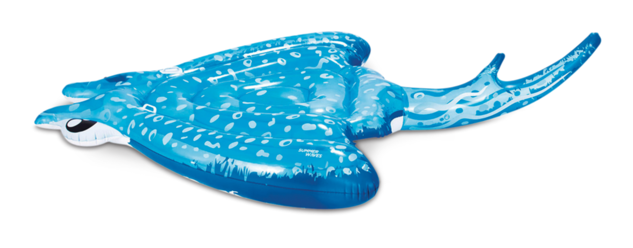 Summer Waves Stingray Ride-On Lake Inflatable Float/Lounger, Blue