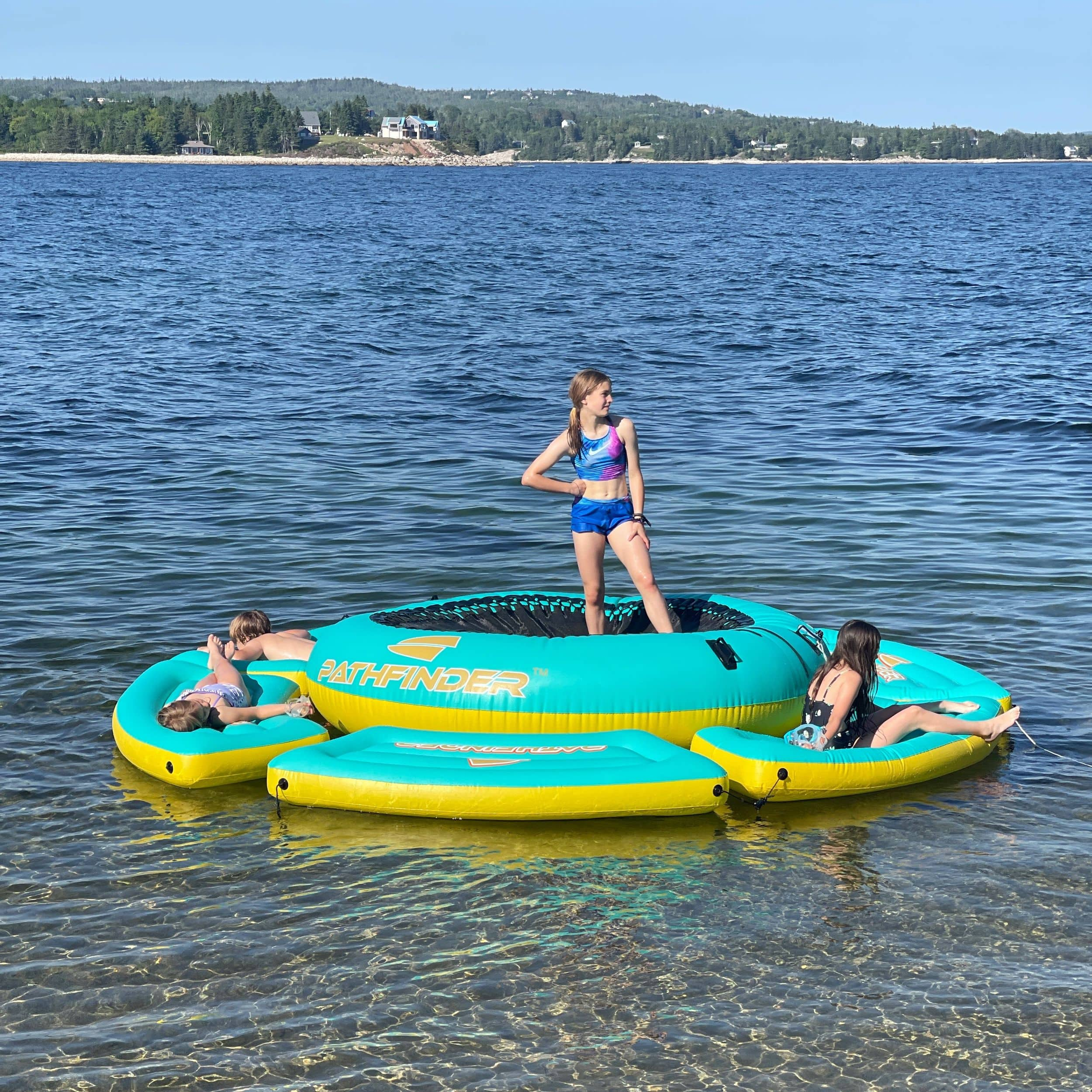 Inflatable water cheap trampoline