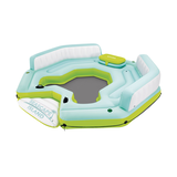 Intex Seascape Island PVC Inflatable Water Lounge with Built-In Cooler and Backrests Front_Three_Fourths_Angled_Left