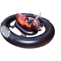 Promar Inflatabull Inflatable Bull Ride-On Lake/Pool Float Toy, Brown Front_Angled_Right
