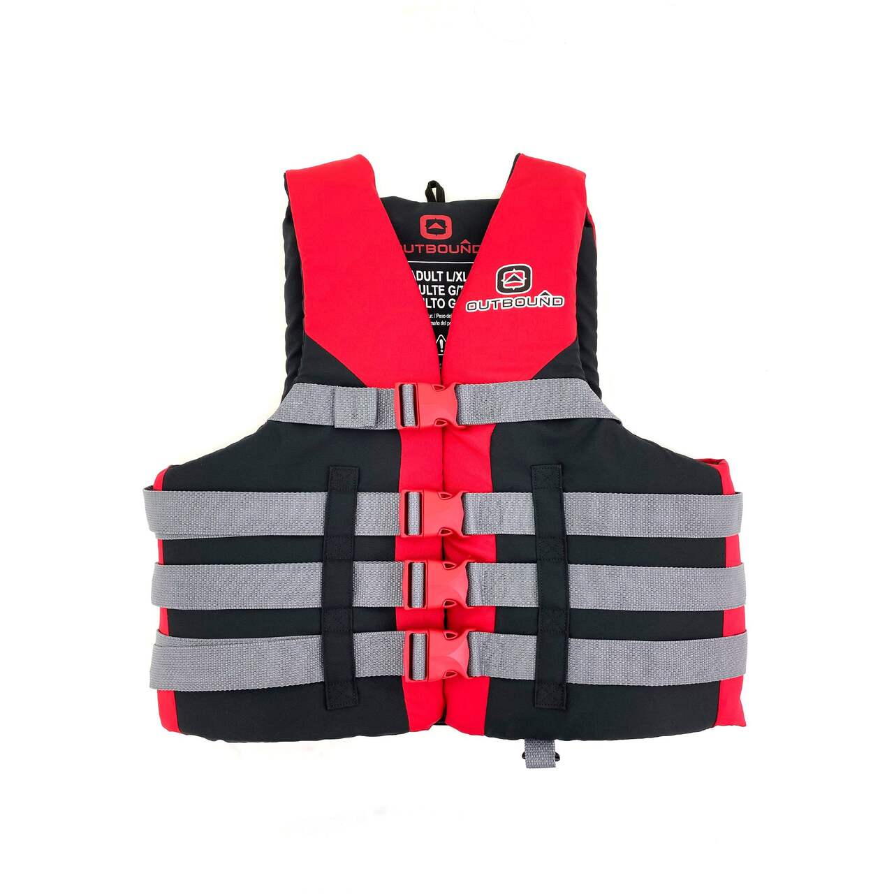 Outbound Adult 4-Buckle PFD/Life Jacket, Assorted Sizes