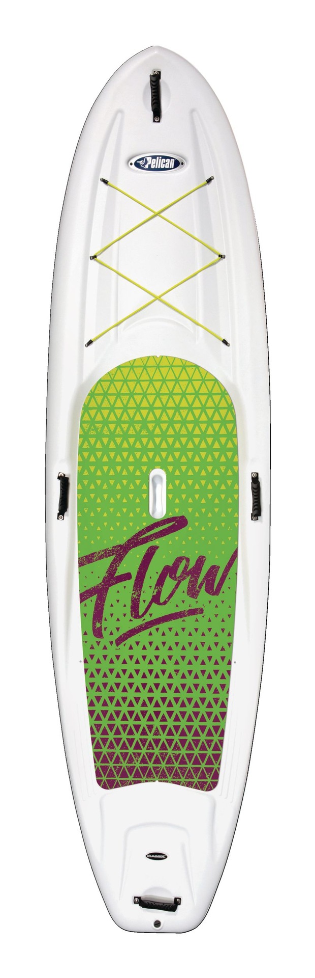 Pelican Flow 106 1Person Stand Up Paddle Board, White/Green, 10.6ft