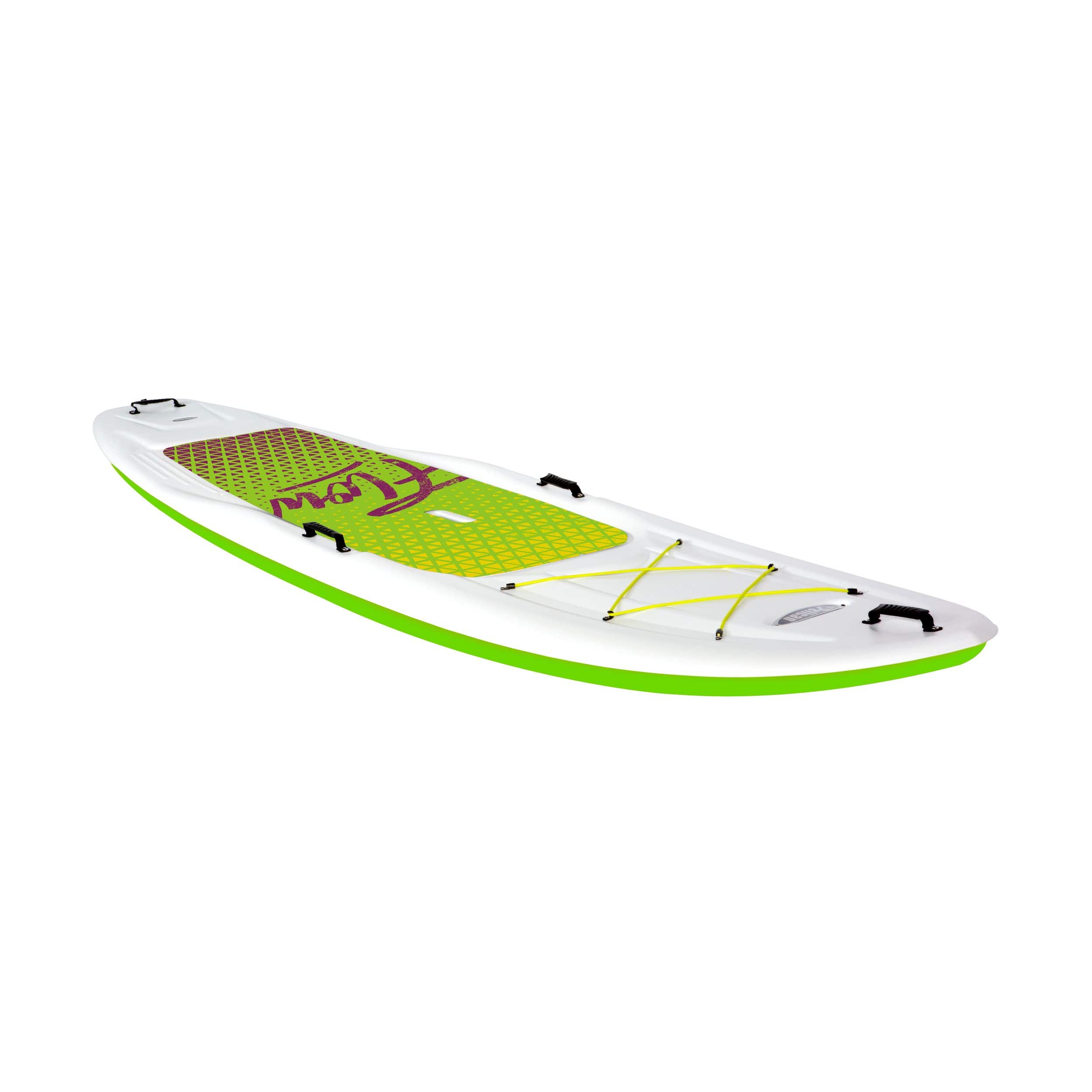 Pelican Flow 106 1-Person Stand Up Paddle Board, White/Green, 10.6